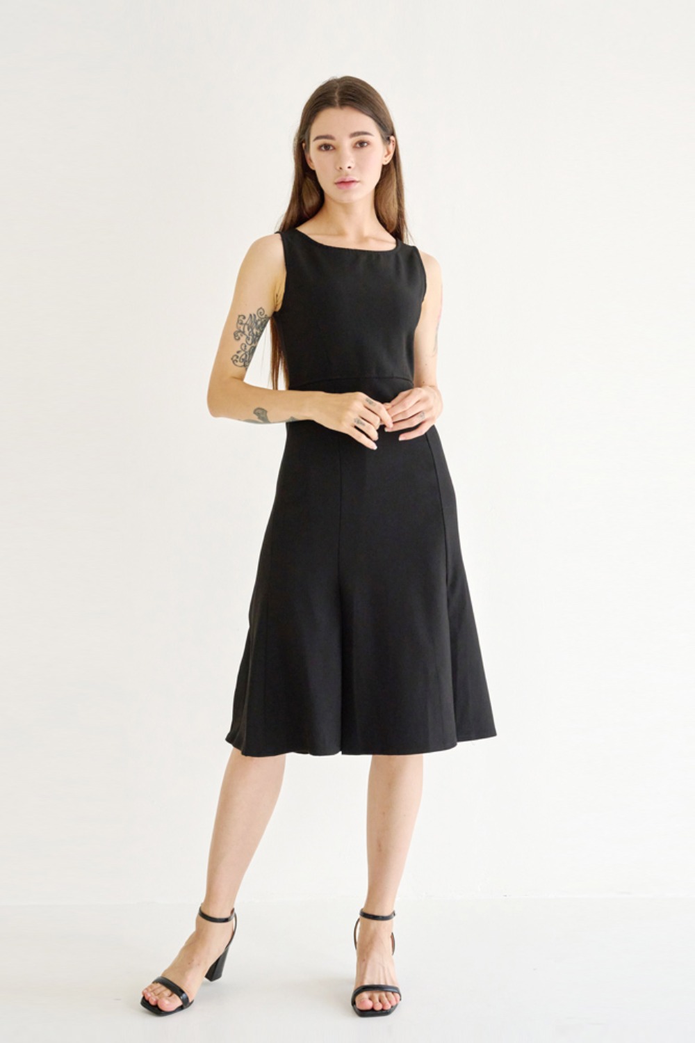 머메이드 슬리브리스 드레스(AW041TD015 BLK)